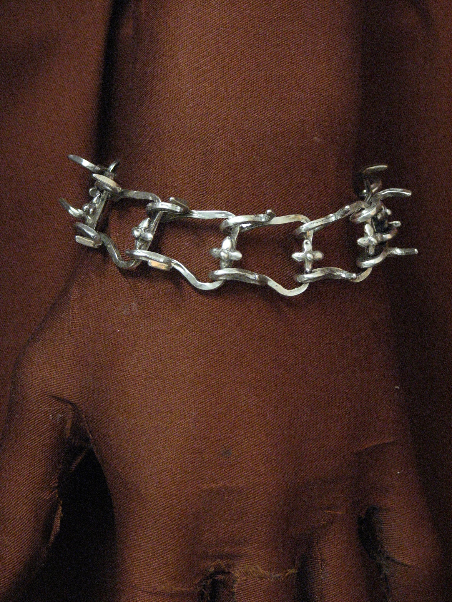 Silver Crown of Thorns Bracelet