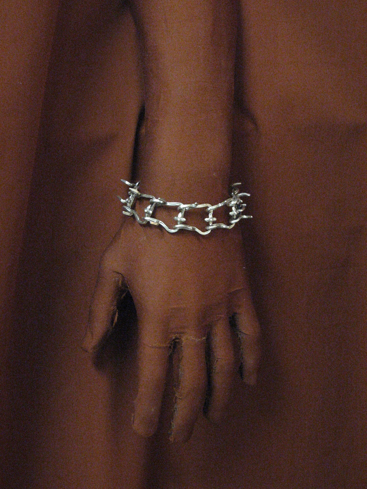 Silver Crown of Thorns Bracelet